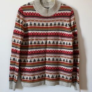 J.Crew mock neck wool blend fair isle sweater